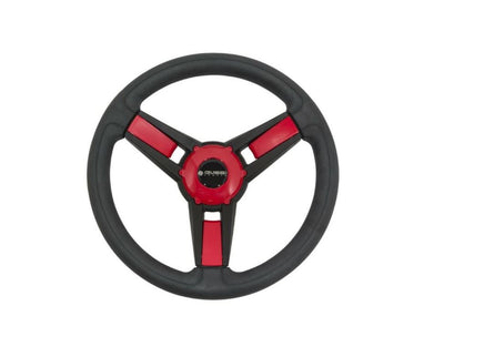 Gussi Model Black & Red Steering Wheel for Yamaha G16- Drive II Golf Carts - 3 Guys Golf Carts