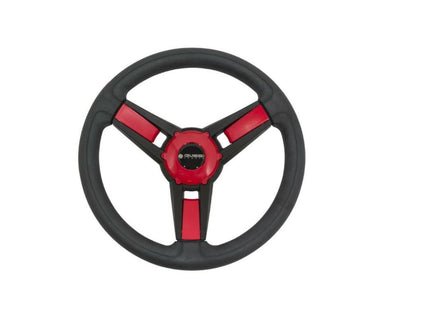 Gussi Model Black & Red Steering Wheel for Yamaha G16- Drive II Golf Carts - 3 Guys Golf Carts