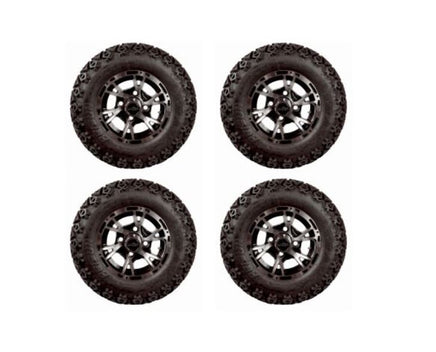 10" Flash Wheels & 22x11-10 All Terrain Golf Cart Tires- Set of 4 - 3 Guys Golf Carts