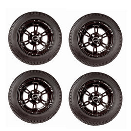 10" Werewolf Wheels and 205/50-10 LoPro Tires for Golf Carts (Set of 4) - 3 Guys Golf Carts