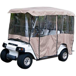 Universal Tan 4 Passenger Vinyl Enclosure Cover For Golf Carts with 80