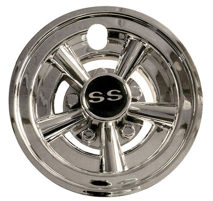 Set (4) 8" SS Chrome Wheel Covers for EZGO, Club Car and Yamaha Golf Carts - 3 Guys Golf Carts