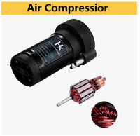 Super Loud 150db Dual Trumpet Air Horn Kit with Compressor for Any 12V Vehicles Trucks Lorrys Golf Carts Trains Boats Cars Vans Kit (Black) - 3 Guys Golf Carts