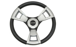 Gussi Brushed Aluminum & Black Steering Wheel for Yamaha G16-Drive II Golf Carts - 3 Guys Golf Carts