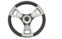 Gussi Brushed Aluminum & Black Steering Wheel for Club Car DS Golf Carts 1982+ - 3 Guys Golf Carts