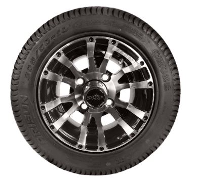 Wolverine 10" Golf Cart Wheels & Tires- Set of 4 - 3 Guys Golf Carts